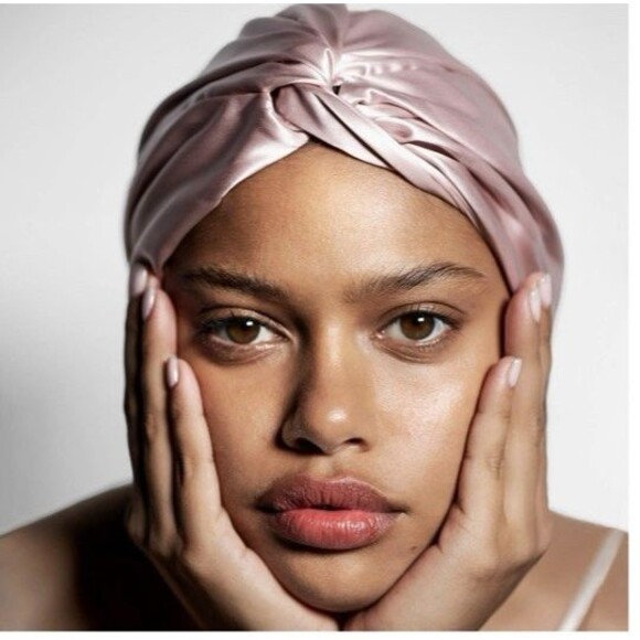 Slip Silk Turban in Pink One Size Double-Lined Pure Mulberry Silk New Sealed - Picture 4 of 10